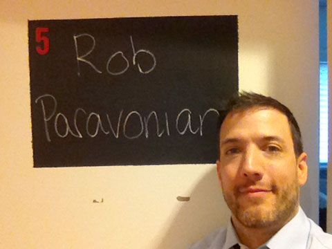 Rob in front of his dressing room