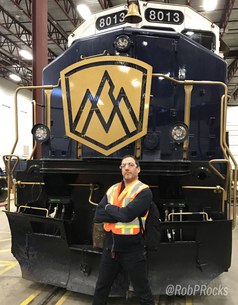 Me on my tour through the Rocky Mountaineer shop.