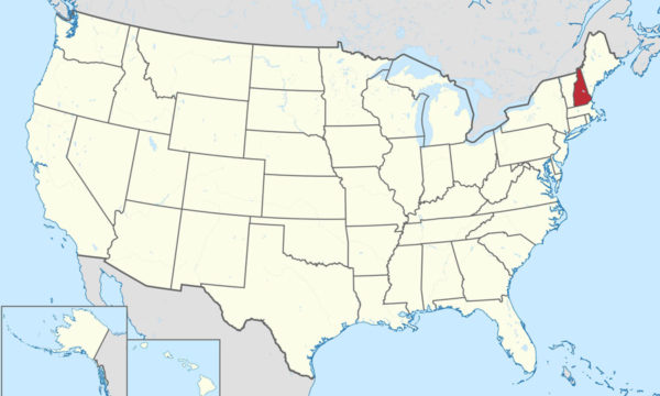 US Map with New Hampshire highlighted