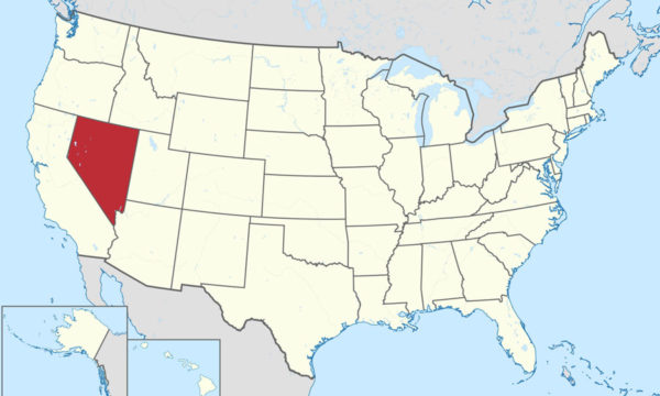 US Map with Nevada highlighted