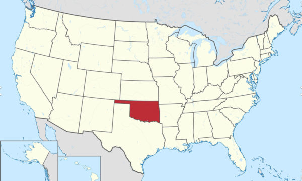 US Map with Oklahoma highlighted