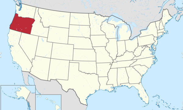 US Map with Oregon highlighted