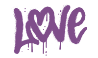grafitti 'love' in purple